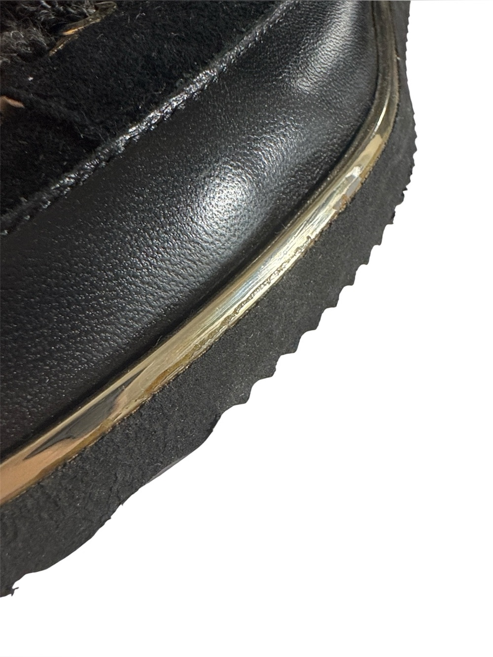 NEW Ron White Nalla Onyx Wedge Sneaker Cashmere Suede Teddy Bear Laces Italy - Picture 14 of 16
